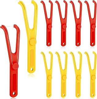 Dental Floss Holder Reusable Floss Picks Floss Holder Handle Interdental Toothpick Flosser for Oral Teeth Clearing (10 Pieces)