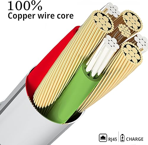 Miniatura 7 de [Apple MFi Certified] 2 in 1 RJ45 Ethernet LAN Network Adapter with Charge Port, Lightning to Ethernet Adapter, Compatible with iPhone/iPad/iPod,