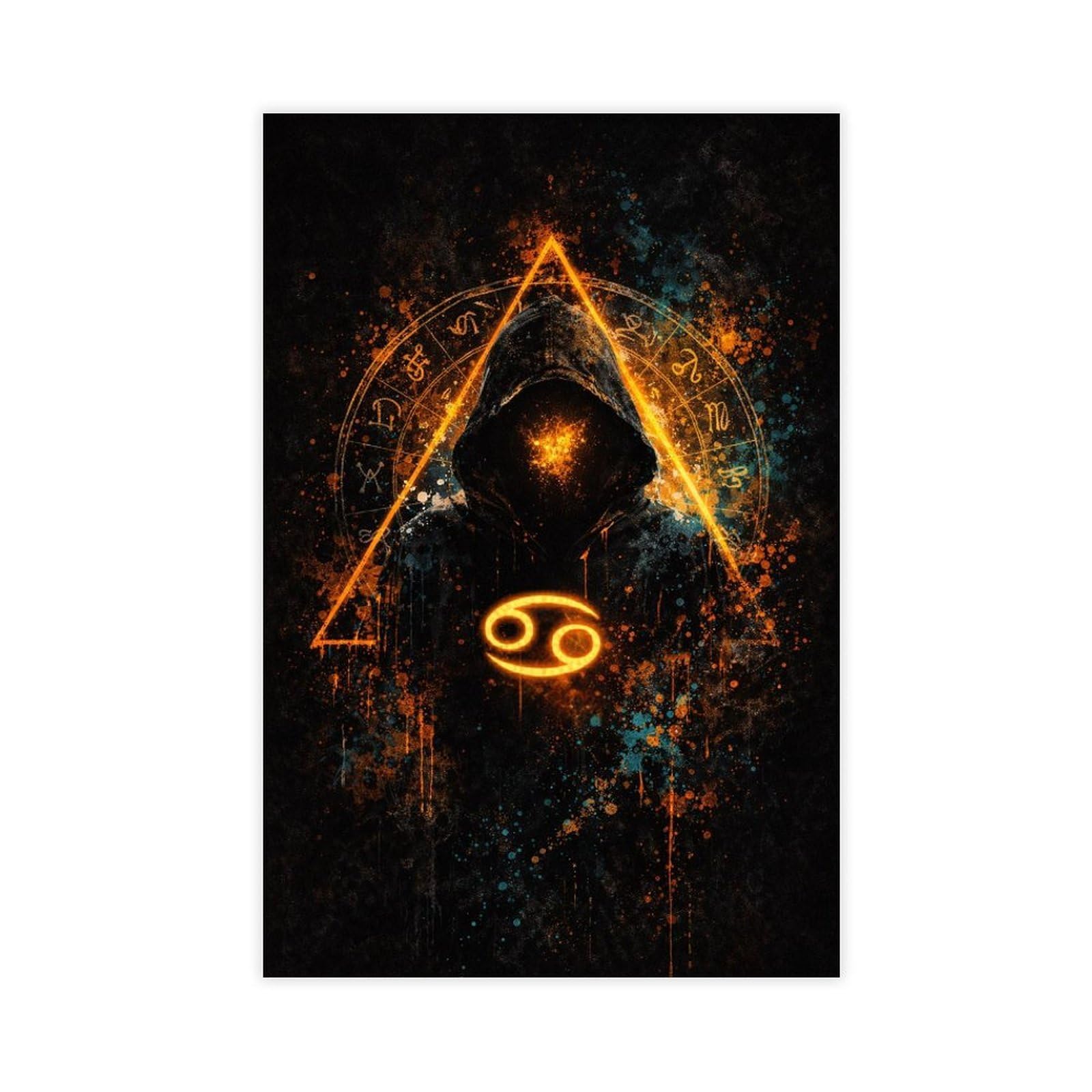 Ywtjax Unframe-Style Cancer Zodiac Poster Canvas Poster For Office Decor Gift