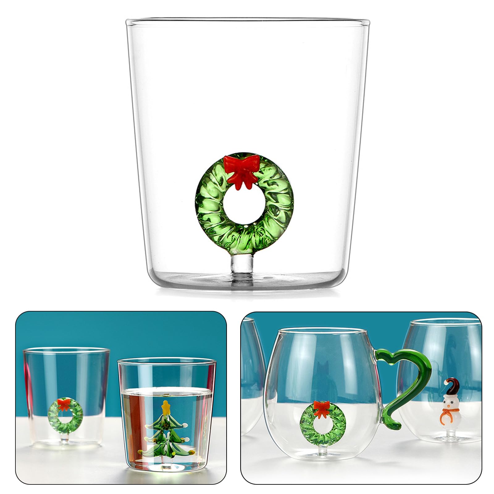 Zkbszn Glass,Christmas Themed Mug Unique 3D Christmas Themed Mug with Delicate Designs for Various Occasion
