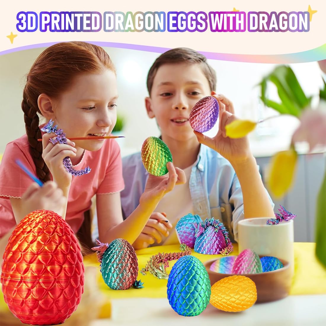 Dragón Articulado Impreso En 3D Con Huevo – Figura De 22 Cm De PLA+ Con Más De 15 Uniones Móviles
