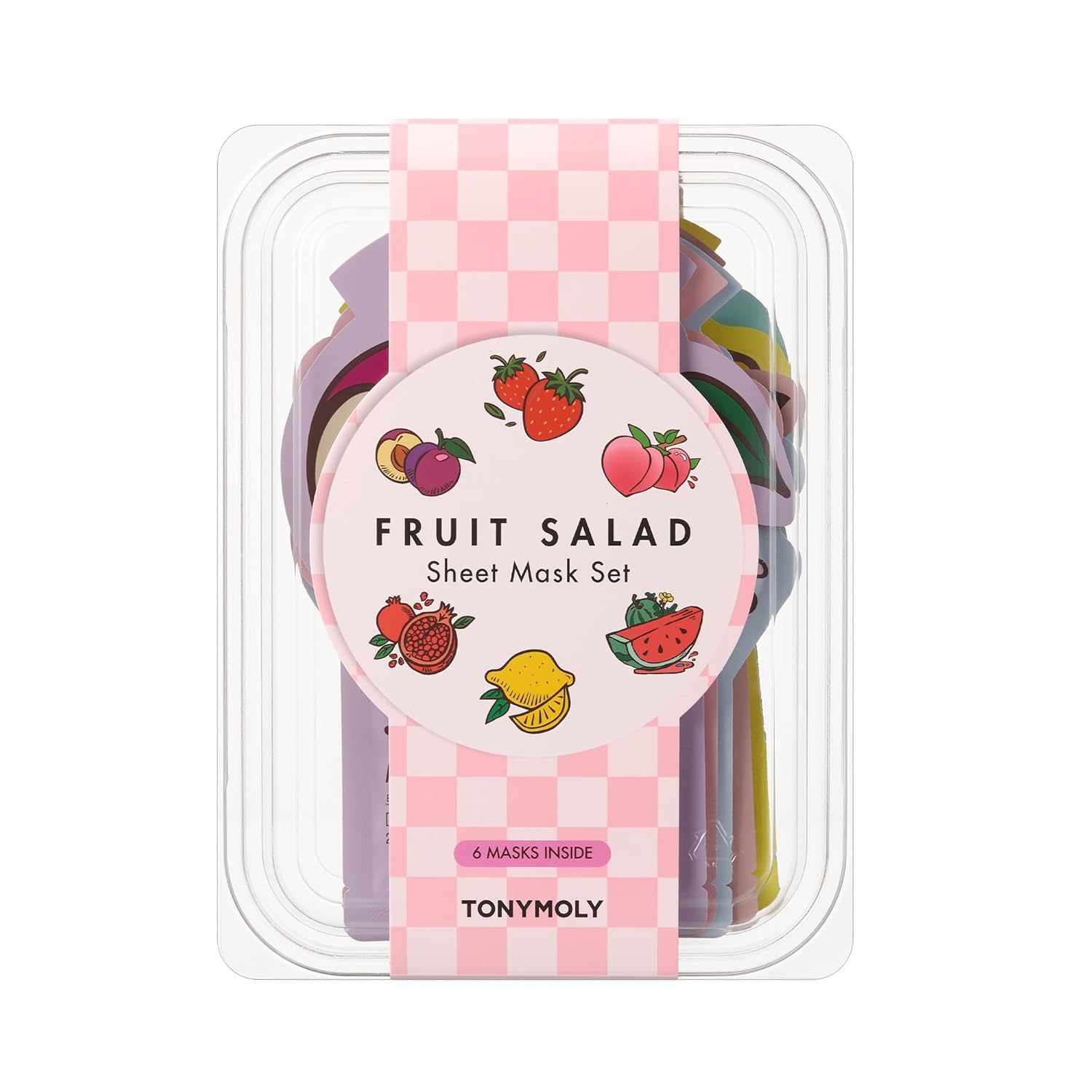 TONYMOLY Fruit Salad Sheet Mask Set – 6 Hydrating & Brightening Korean Face Masks with Vitamin C & Antioxidant Fruit Extracts for Radiant, Glowing, Nourished Skin – K-Beauty Self Care & Gift Set