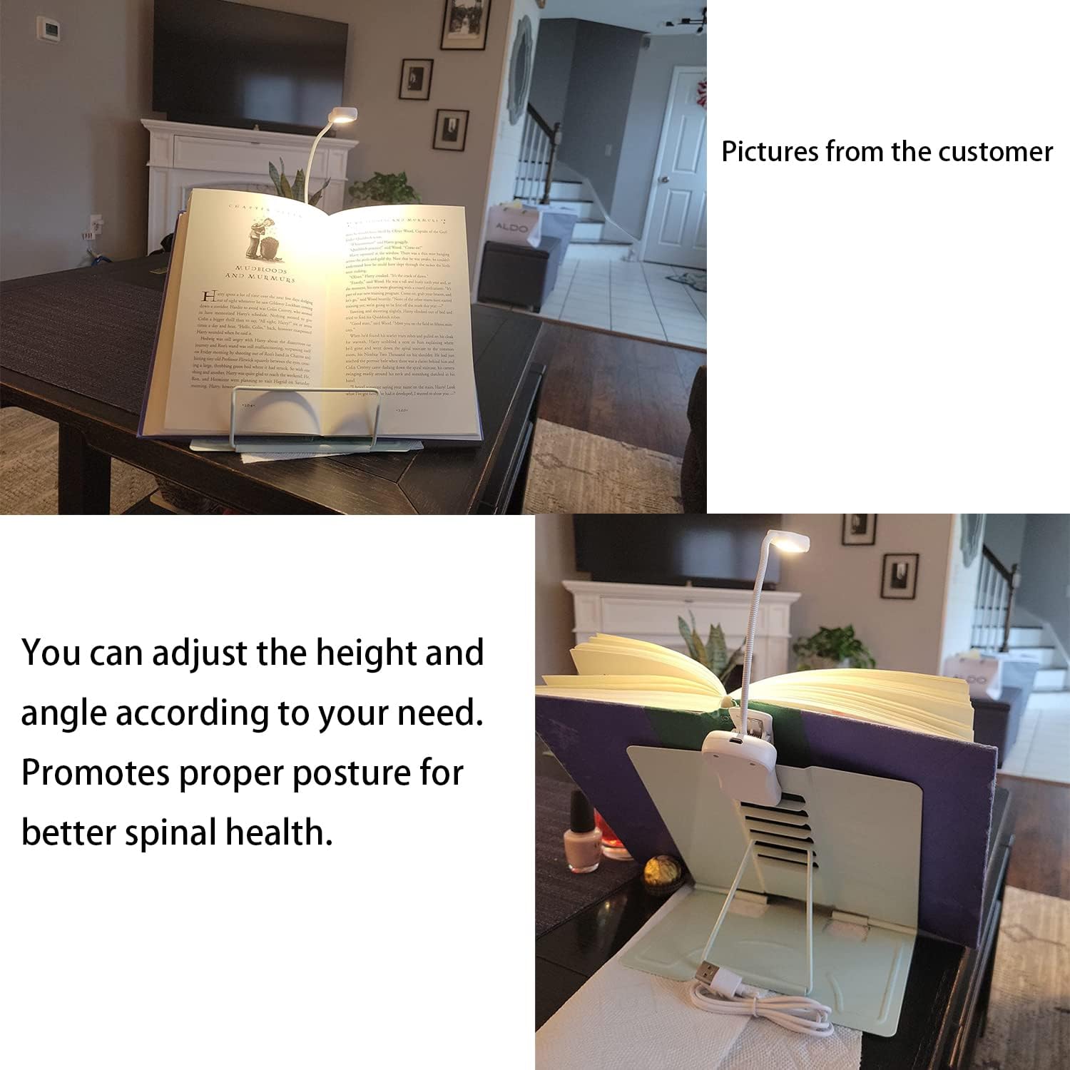 MSDADA Desk Book Stand Metal Reading Rest Book Holder Angle Adjustable Stand Document Holder Portable Sturdy Lightweight Bookstands-Textbooks Tablet Music Books Cook Recipe (Macaron Green) : Office Products