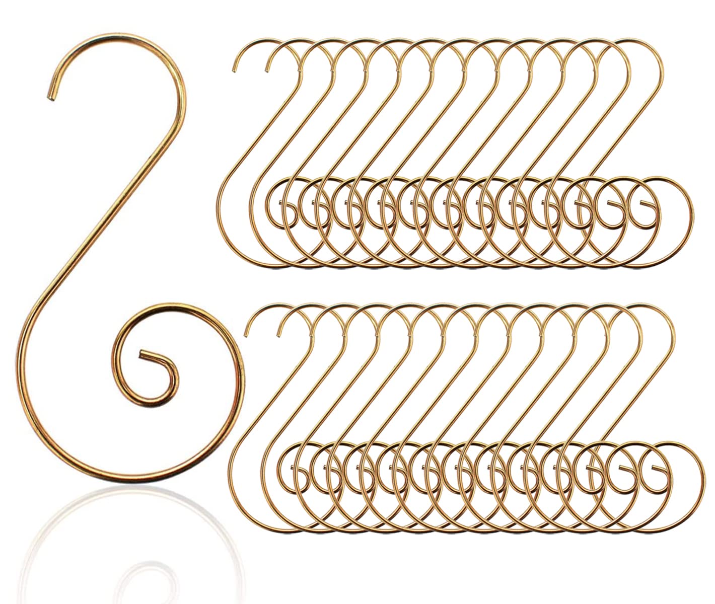 Ornament Hooks Christmas S Hooks Ornament Hangers Christmas Tree Hanger Baubles Ball Metal Hooks Xmas Decoration 100 PCS (Gold)