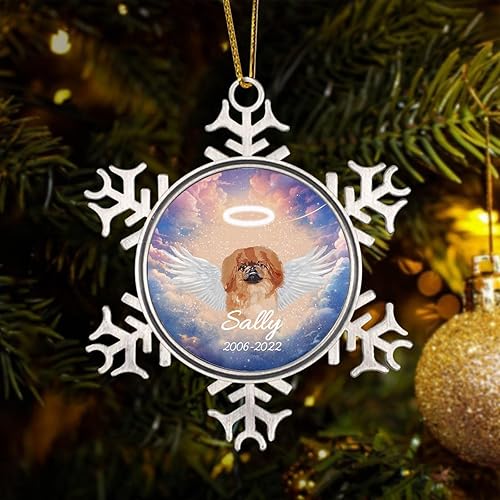 Miniatura 8 de Chow Chow - Adorno de perro en el cielo con alas  Adorno de Navidad de copo de nieve  Adorno conmemorativo personalizado para árbol de Navidad para