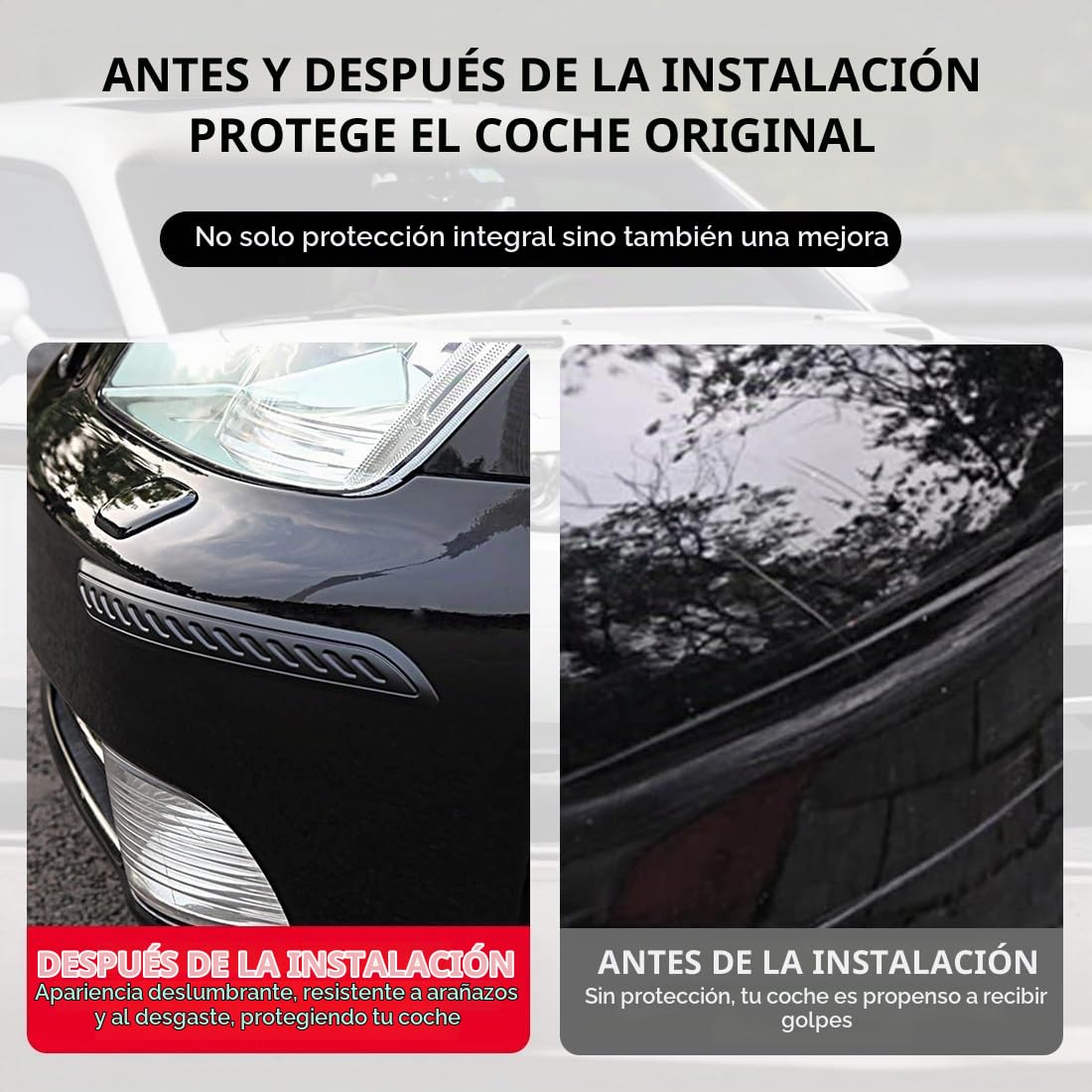 2 Piezas Universal Protector Car Corner Bumper Guard, Anti-Scratch Tiras Pegatina, Protector Parachoques Coche (Negro-2PCS)