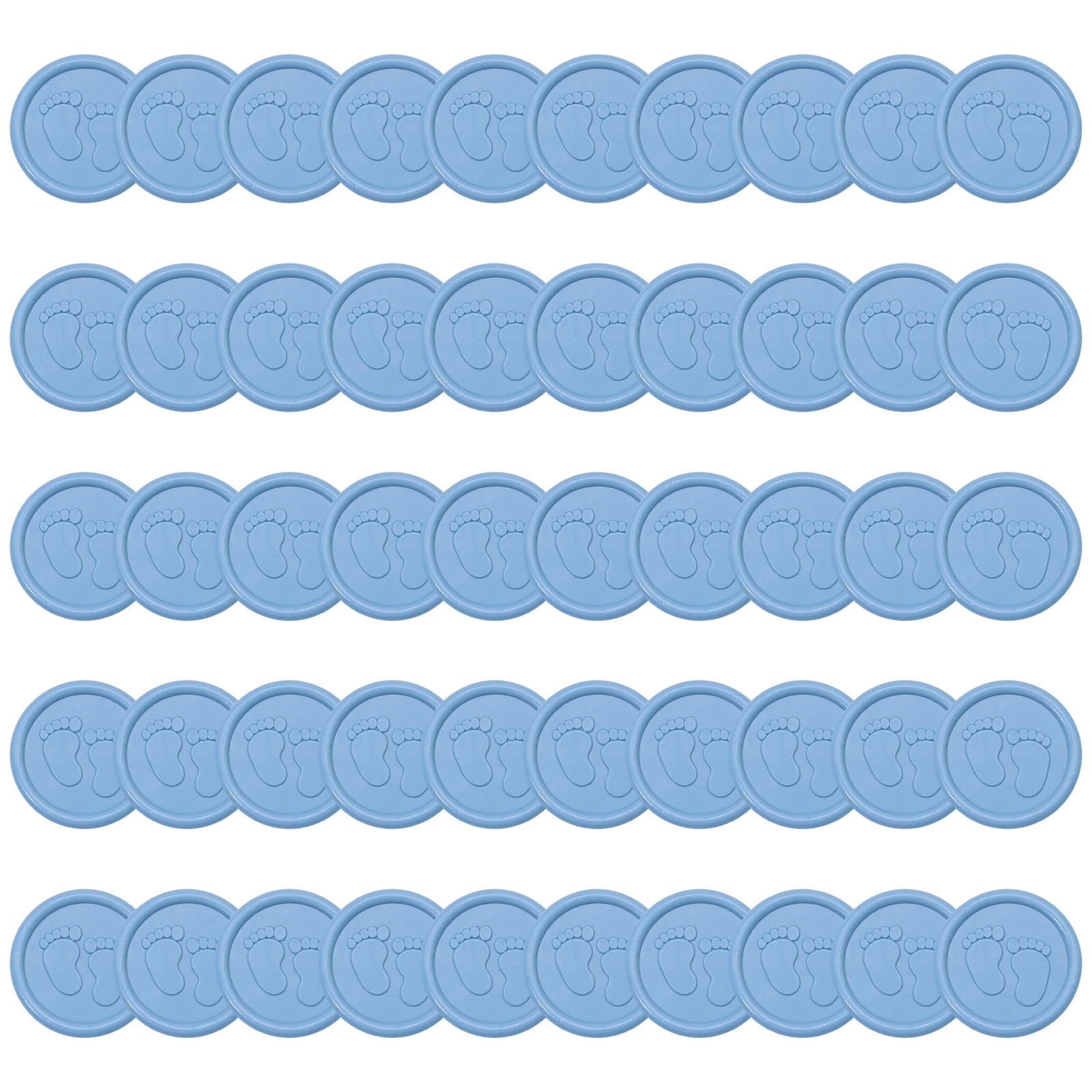 Kaeltsyn Of 50 Adhesive Baby Footprint Waxs Seal Sticker for Decorative Sealing on Card Invitations and Envelopes Decoration Sticker