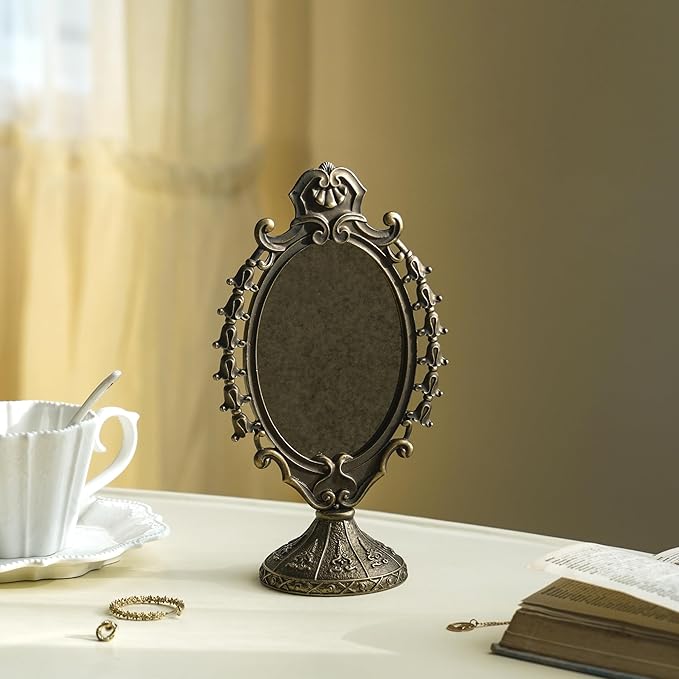 Espejo Vintage NIKKY HOME Ovalado Bronce Antiguo miniatura 4