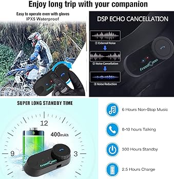 Amazon.com: FreedConn Motorcycle Helmet Bluetooth Intercom