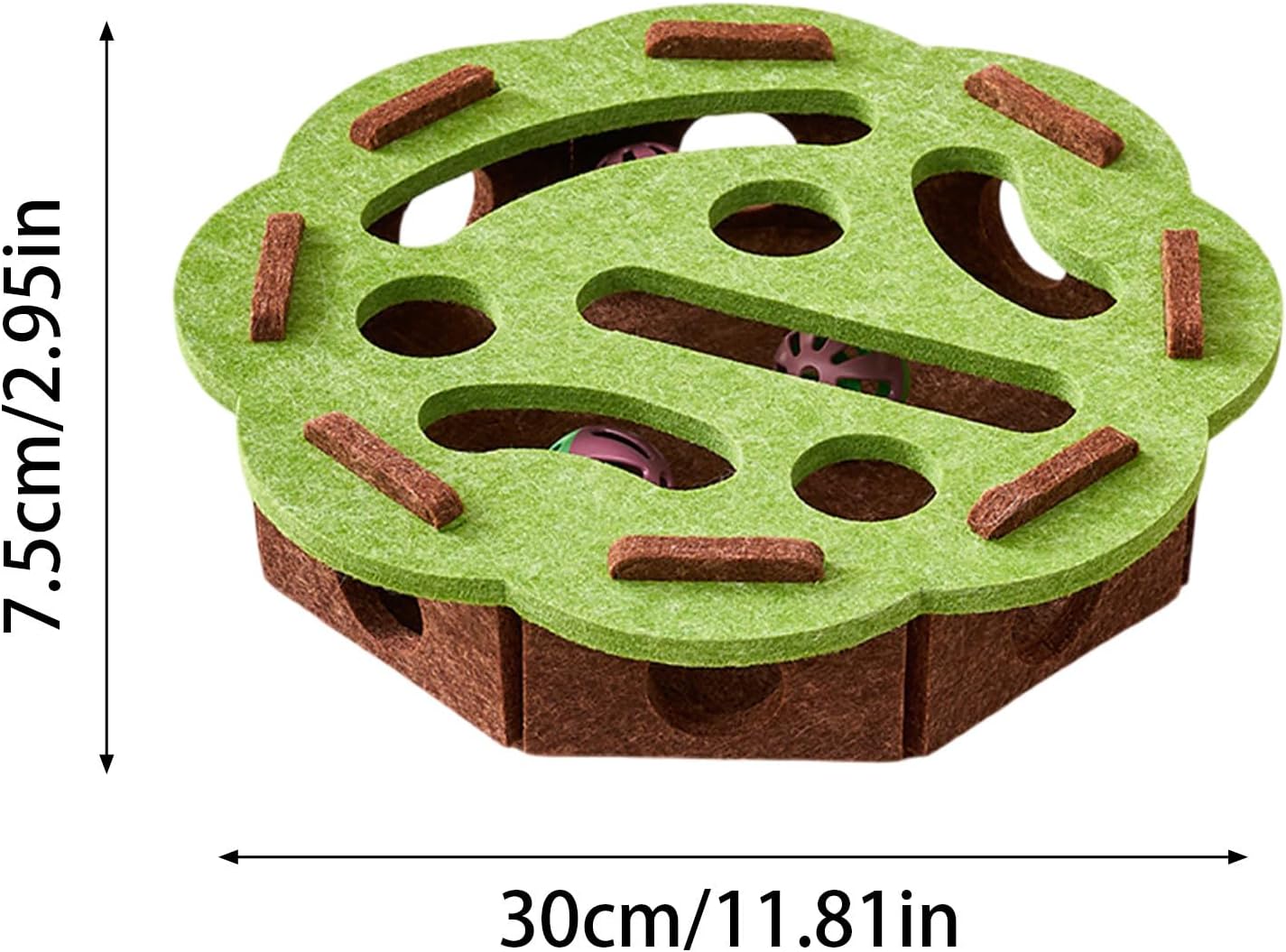 Cat Brain Game Toy, PurrMaze Interactive Cat Puzzle Box, Felt Enrichment Toy with Bell for Indoor Mental Stimulation, Scratching and Hunting Fun, Cats Entertainment Box (Green) image 8 of 9 B0FMRJZ974