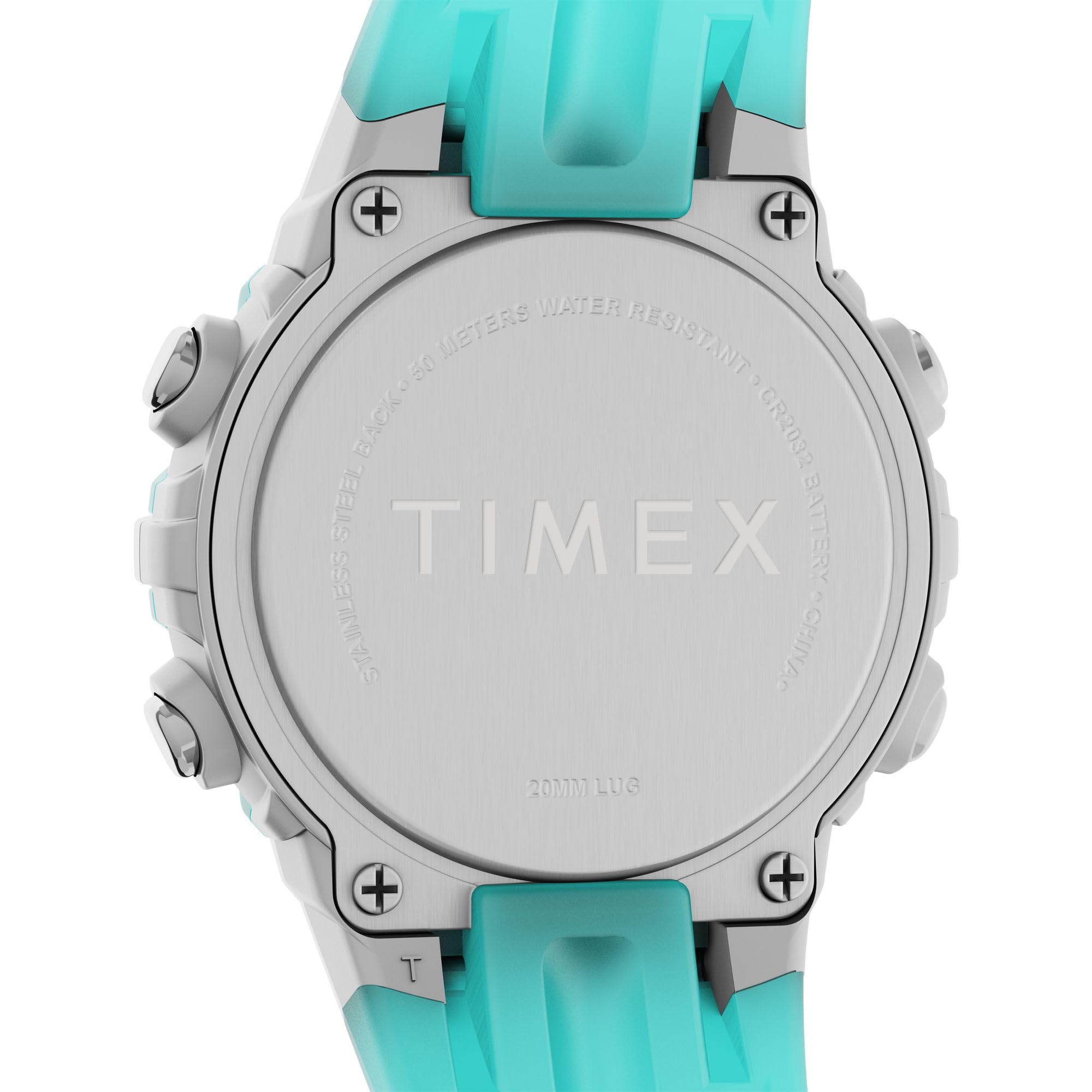 Timex Youth TW5M61400 Zegarek cyfrowy, 33 mm, cyfrowa tarcza, srebrna koperta, niebieski pasek z żywicy