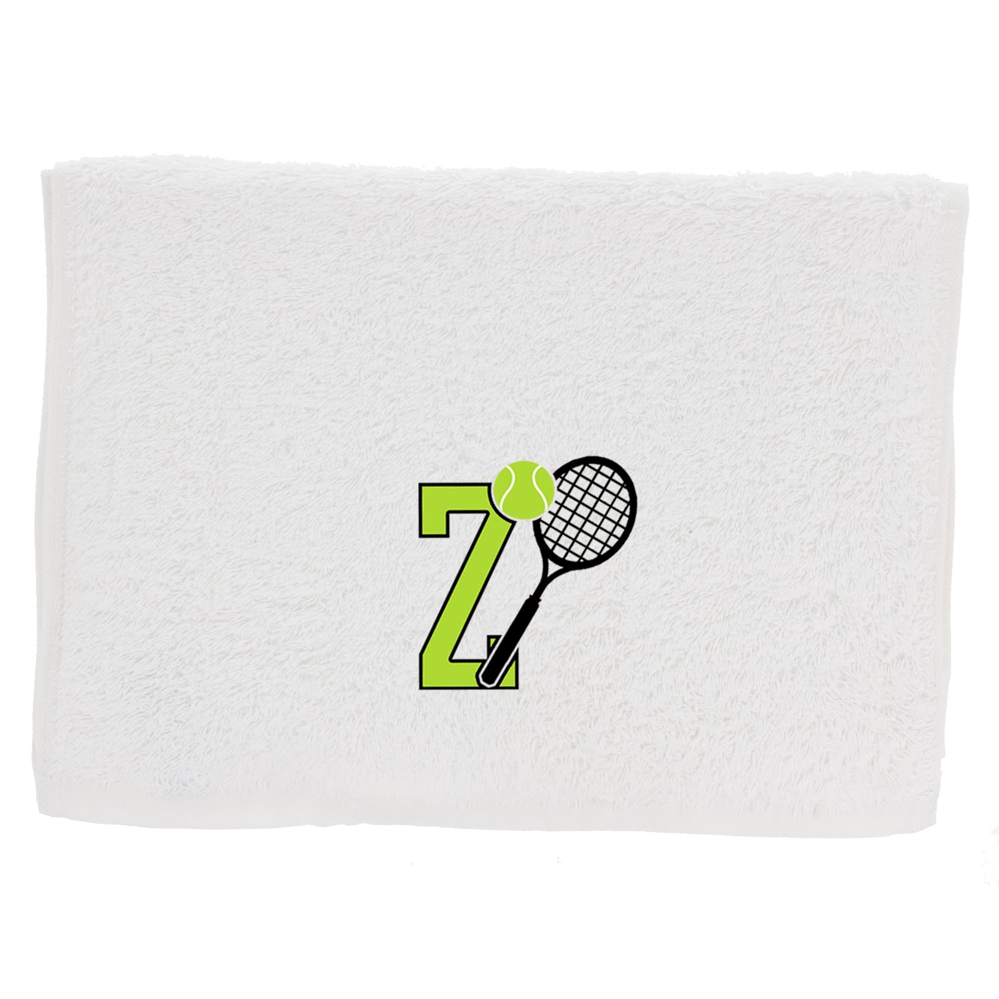 Always Looking Good Tennis Towel with Monogrammed Embroidery Initial Gift for Men & Women, Training Accessory Gift, Gym Towel Present for Tennis Players Birthday, Retirement, Christmas - White, Z