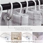 White Marble Shower Curtain Abstract Gray White Texture Granite Shower Curtains Modern Ombre Cracked Art Bathroom Decor Waterproof Fabric Curtain Set Include Hooks 71x71 inch