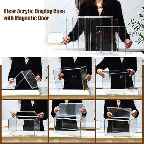 Miniatura 6 de 6 piezas de acrílico de varios tamaños con puerta magnética, bolsa transparente, caja de almacenamiento, organizador de almacenamiento de plástico