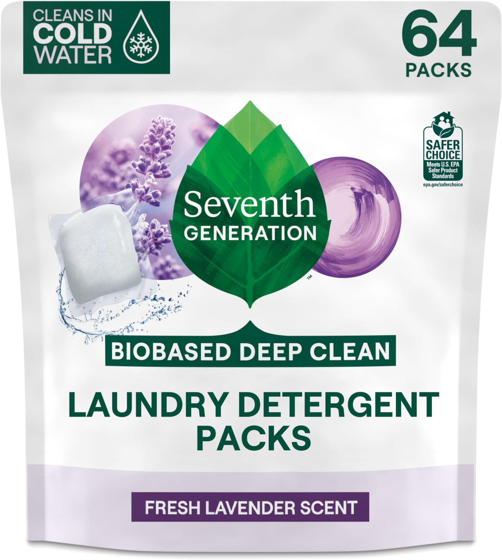 Laundry Powder Packs Lavender 64 count