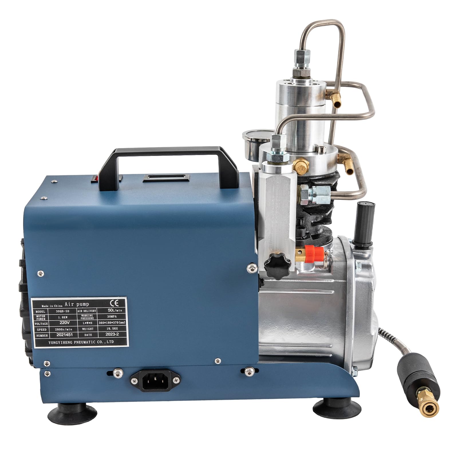 Sprężarka powietrza, kompresor 4500 psi, 300 bar, dwustopniowa kompresja, pompa wysokociśnieniowa 1800 W, pompa powietrza PCP do samochodu, roweru, motocykla, nurkowania
