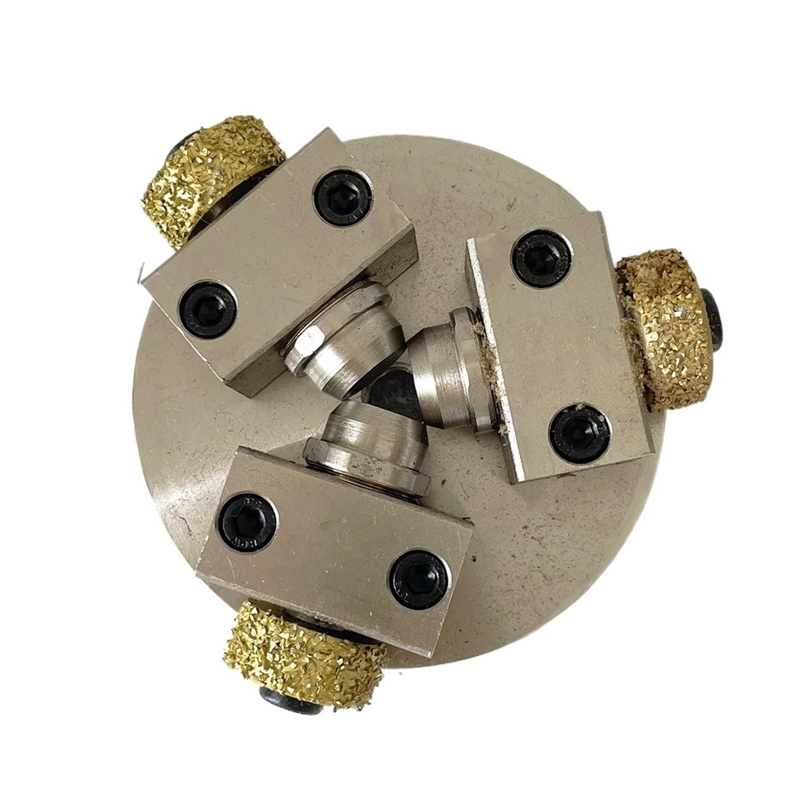 Blocco abrasivo for smerigliatrice a bocciarda da 110 mm M14 con 3 rulli in Lega for lucidare Pietra, Marmo, Granito e Pavimenti in Cemento