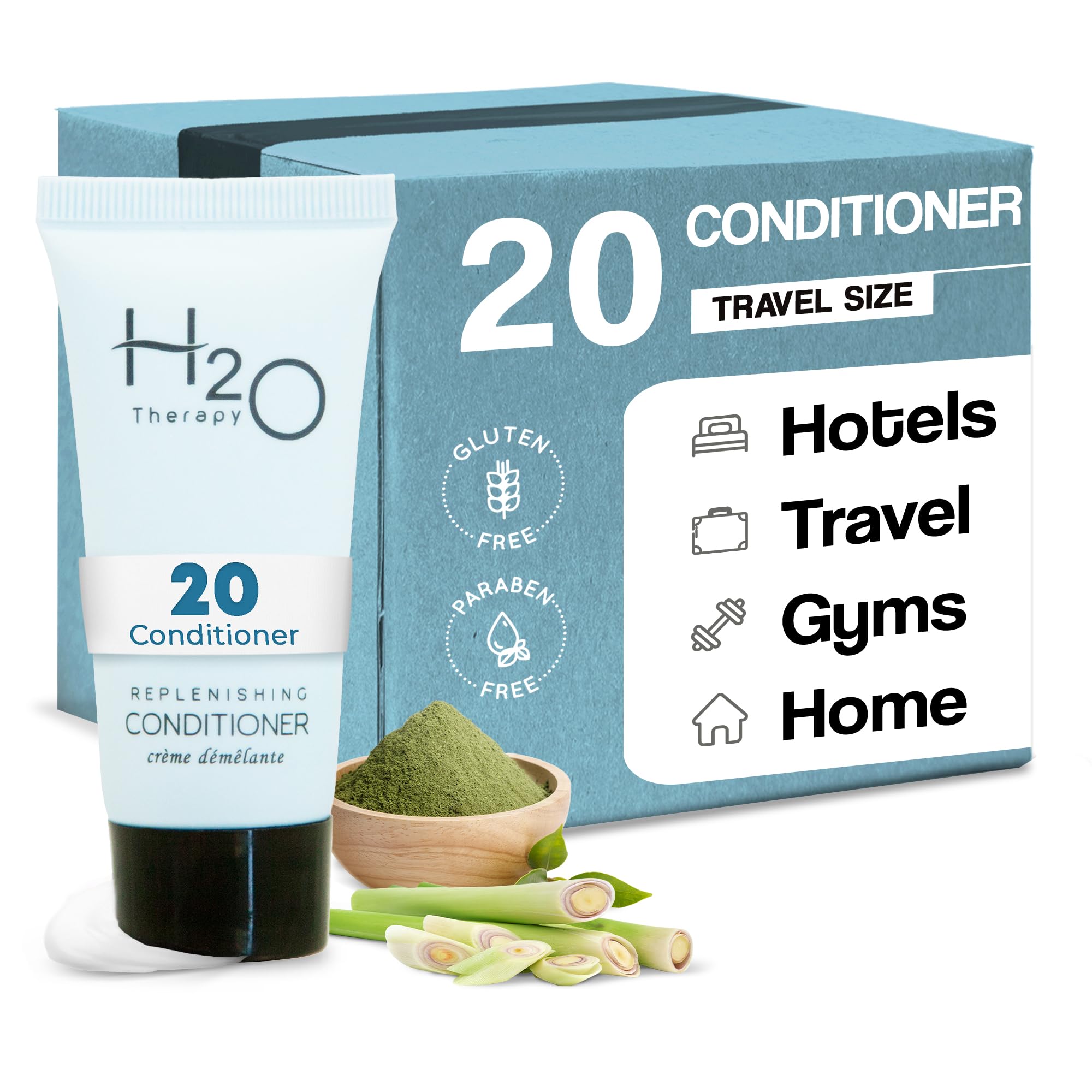 Travel Size Hotel Conditioner 20 Count 0.85 oz Bottles Guest Amenities for Hotels Vacation Rentals and Short Term Rentals Paraben Free Green Tea Scent