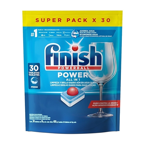 Finish Powerball Detergente para Lava Louças em Tabletes 30 unidades