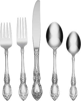 Oneida Wordsworth 20-Piece 18/0 Silverware Set for 4, Flatware | mirror finish, dishwasher safe | includes knives, forks, and spoons | cutlery set for kitchen and dining