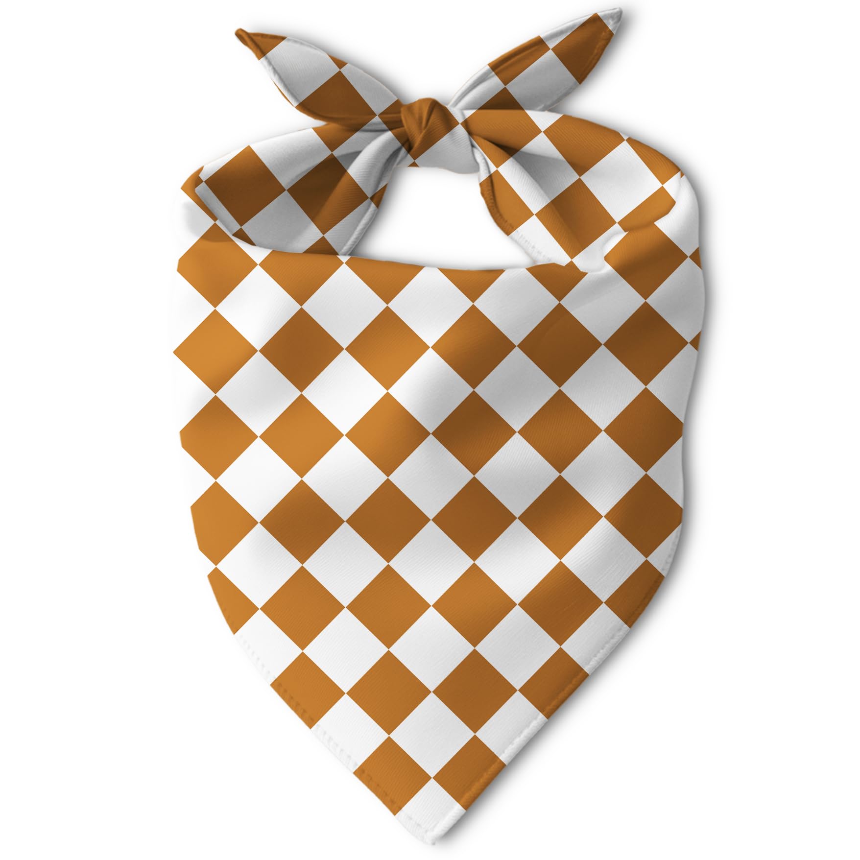 Bandana chien orange à carreaux pour sublimer les balades de votre grand chiot