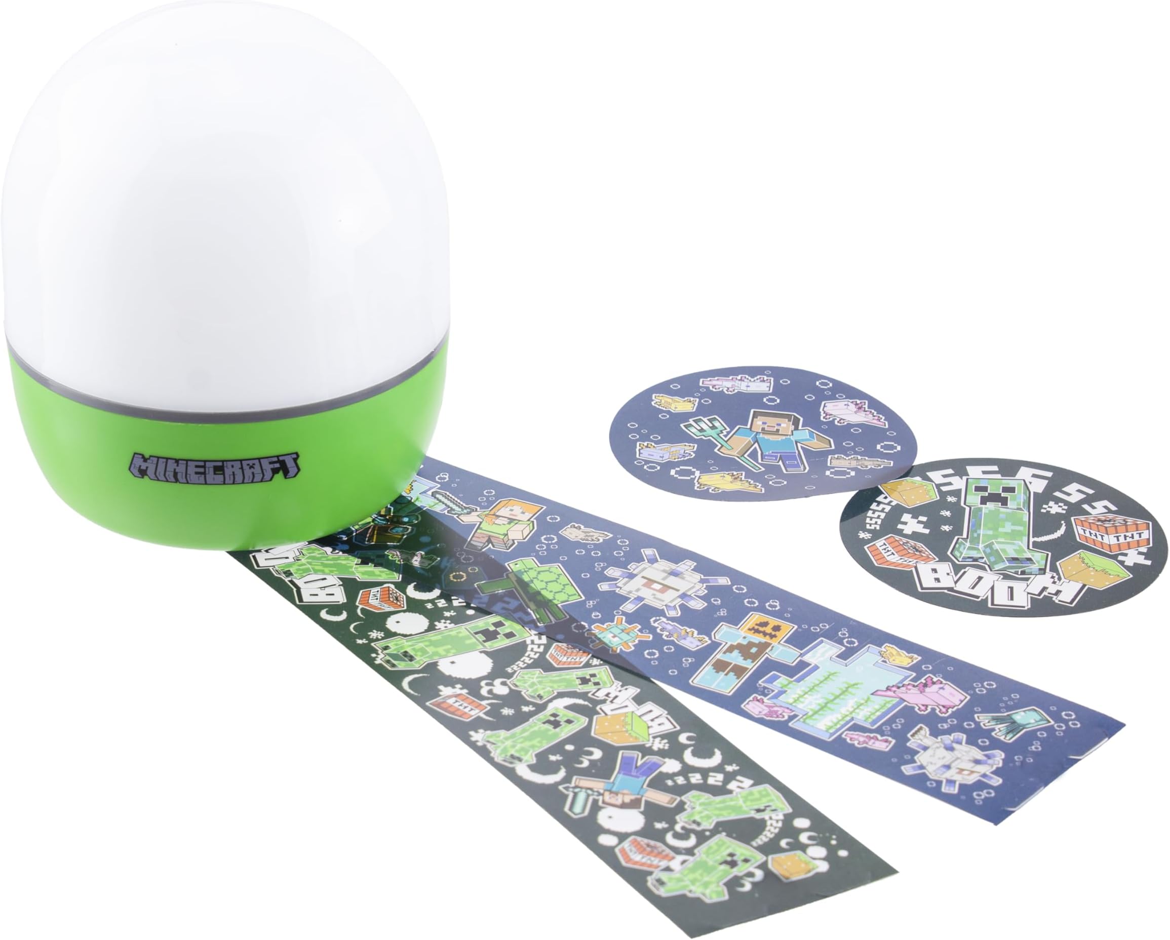 Paladone Minecraft Projection Light - Officially Licensed Interchangeable Scenes, Color Phasing Modes, Creeper Night Light & Decoration for Walls & Ceiling, Gift for Gamers