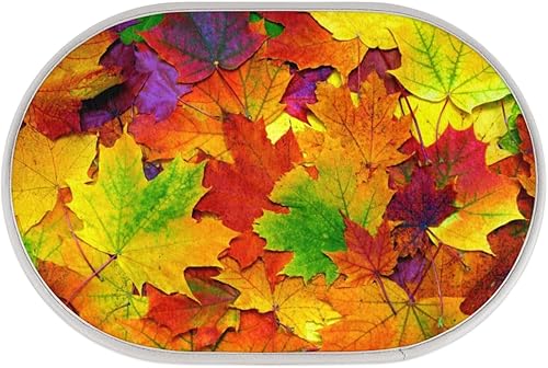 Miniatura 2 de Seasonal Maple Leaf Bathroom Rug Mat Memory Foam Soft Plush Area Rug Non-Slip Absorbent Oval Rug for Bedroom Bathroom Bathtub Shower (Oval, 40×60cm)