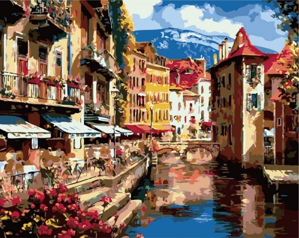 Peinture par numéros Venise sur toile 40x50cm pour décoration