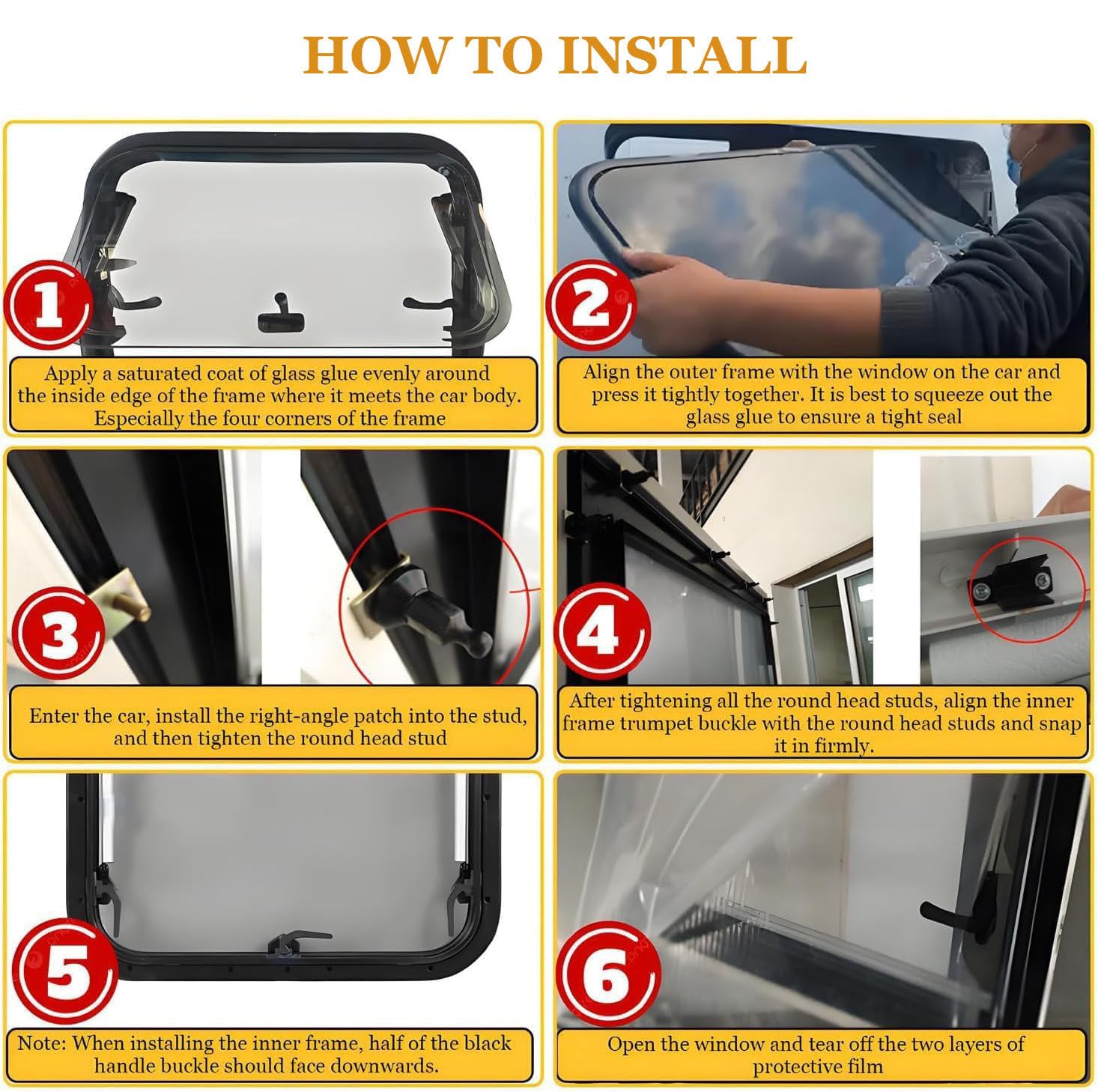 Oblò di Ventilazione per Tetto di Camper, 50/70/80 x 50 cm, Compatibile con oblò per finestre del Tetto di Camper e roulotte con Luce LED, oblò in Lega di Alluminio. 50 * 50cm