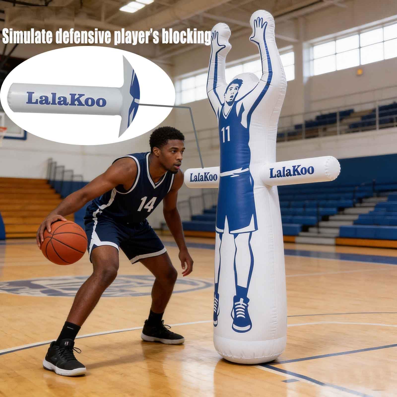 Maniquí inflable de baloncesto para entrenamiento de baloncesto, maniquí de entrenamiento laxo para practicar con bomba de aire, ayuda fácil para el movimiento