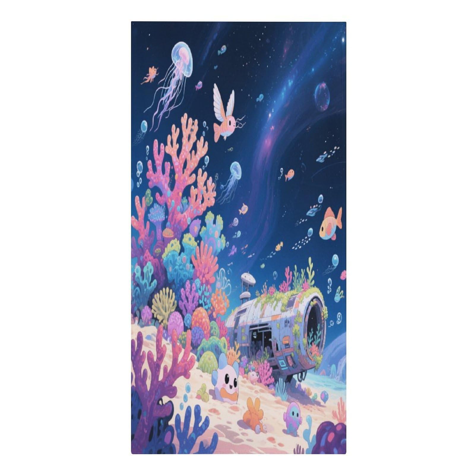 Fekiloot Men's Style Interstellar Coral Reef Large Beach Towel, Travel Towel For Adults Wo, Pool Towels For Beach, Camping, Swim Pool, Gym, Sports& Yoga 61.4"X30.3"
