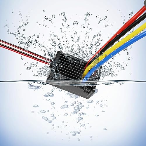 Miniatura 5 de Radiolink RC6GS V3 - Transmisor RC, receptor de giroscopio R7FG y combo 9030 ESC cepillado, control remoto de superficie de 7 canales de 2.4 GHz 90A