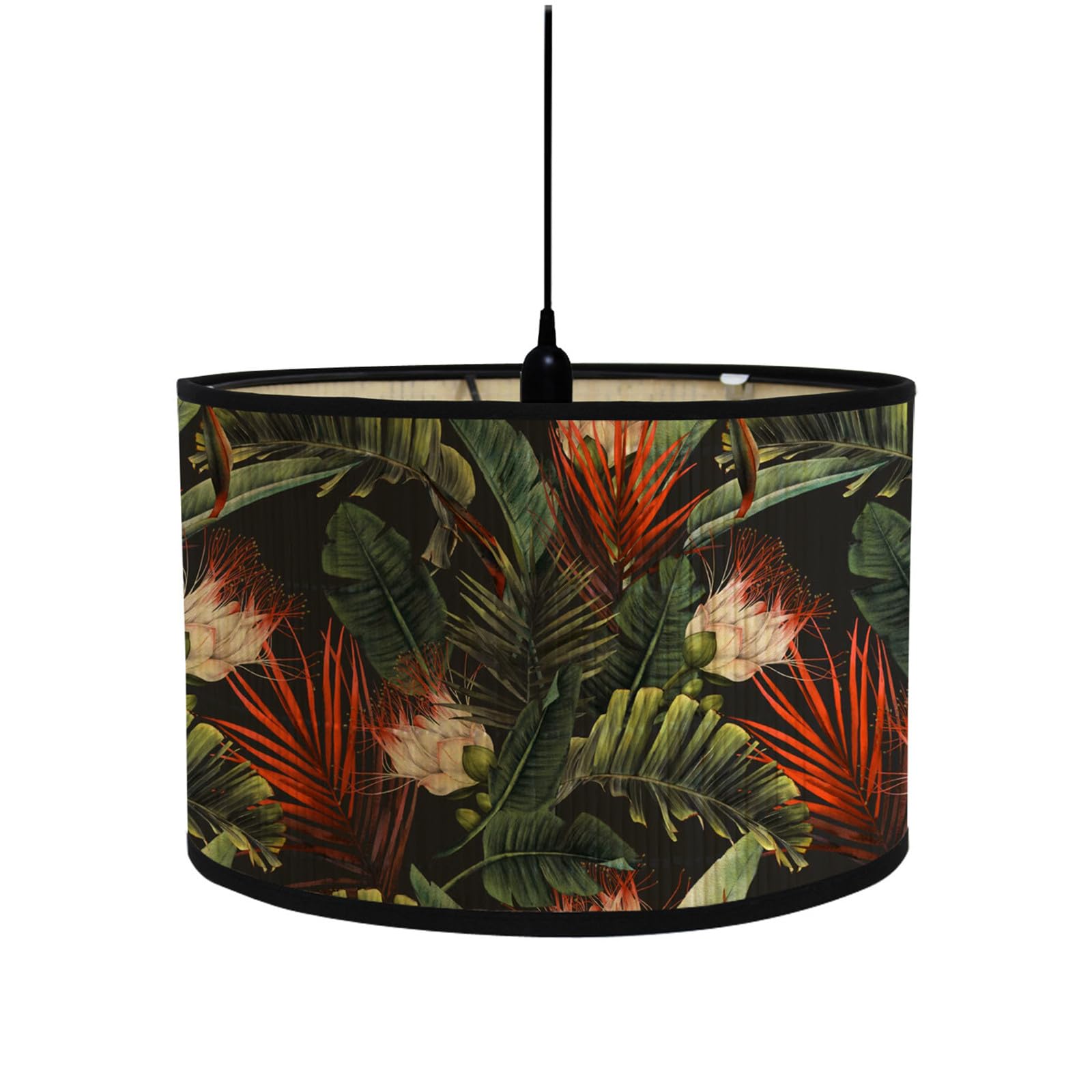 FANSU Paralume E27 Vintage Paralume in Tessuto Elegante Fiori Lampadario Copertura Lampada Accessori Luce Sostituibile Lampada Tavolo Lampada Comodino