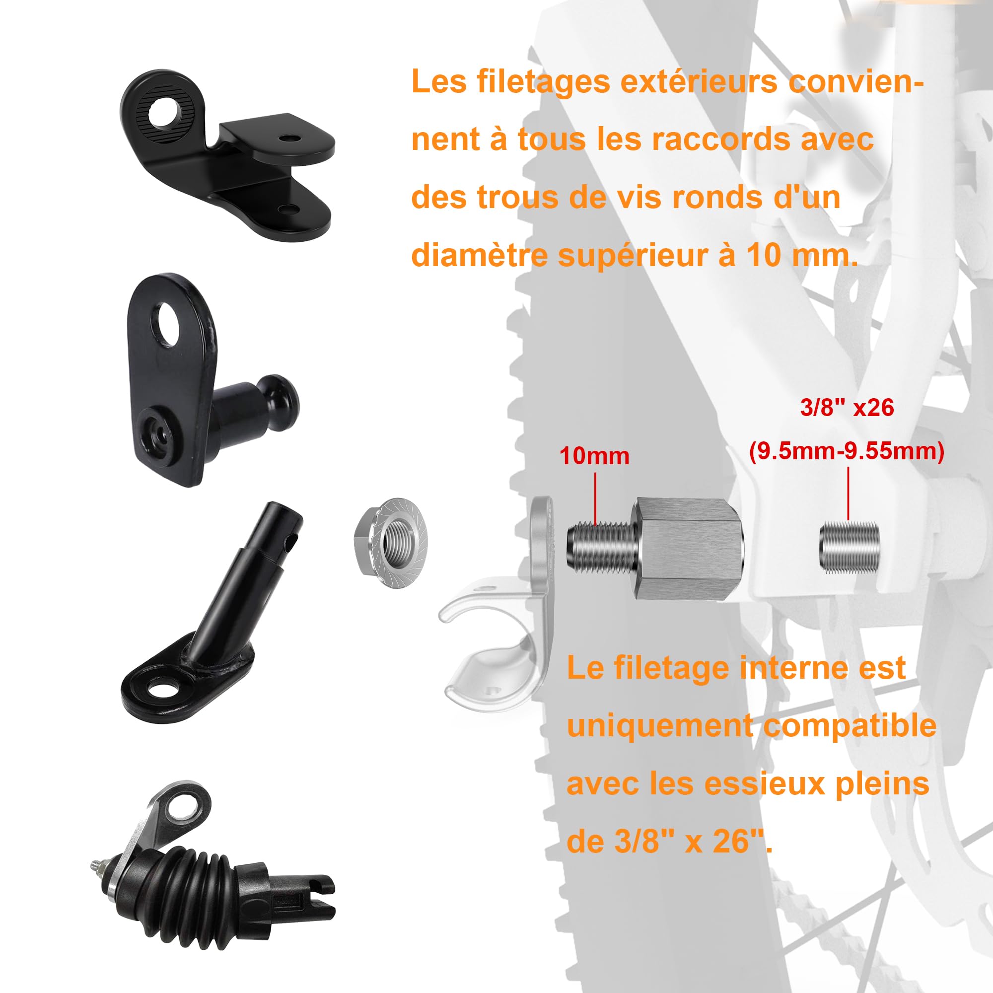Adaptateur d'embrayage Universel pour remorque de vélo