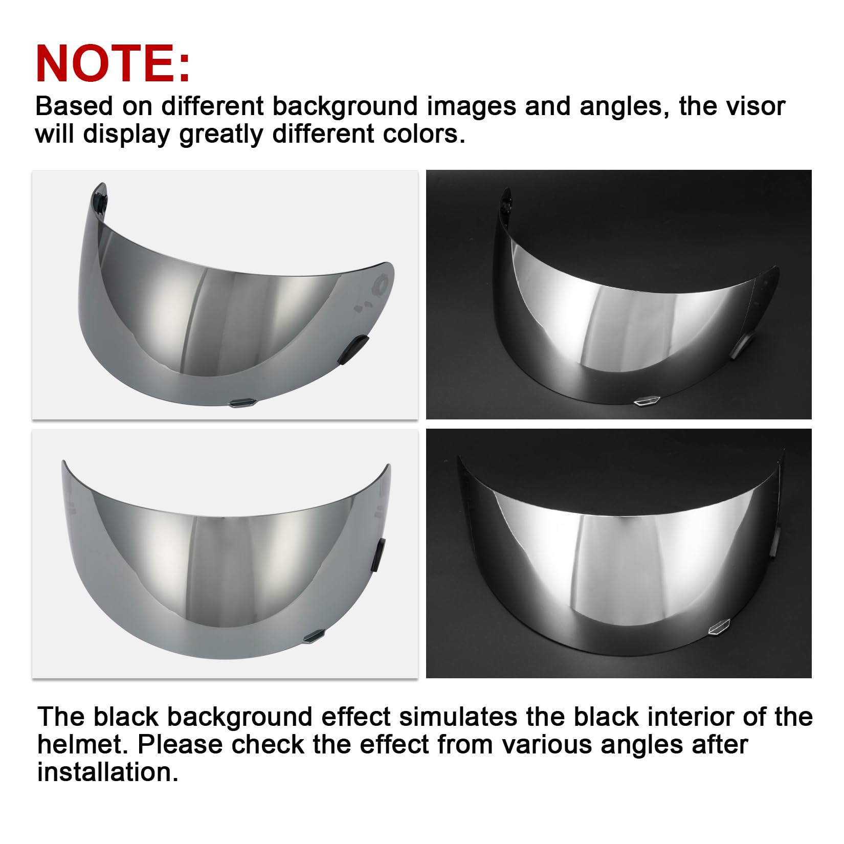 PSLER Qualifier Helmet Visor Motorcycle Face Shield Accessories Replacement for Bell Qualifier/Star/Vortex/RS-1/Revolver,Silver-Mirror