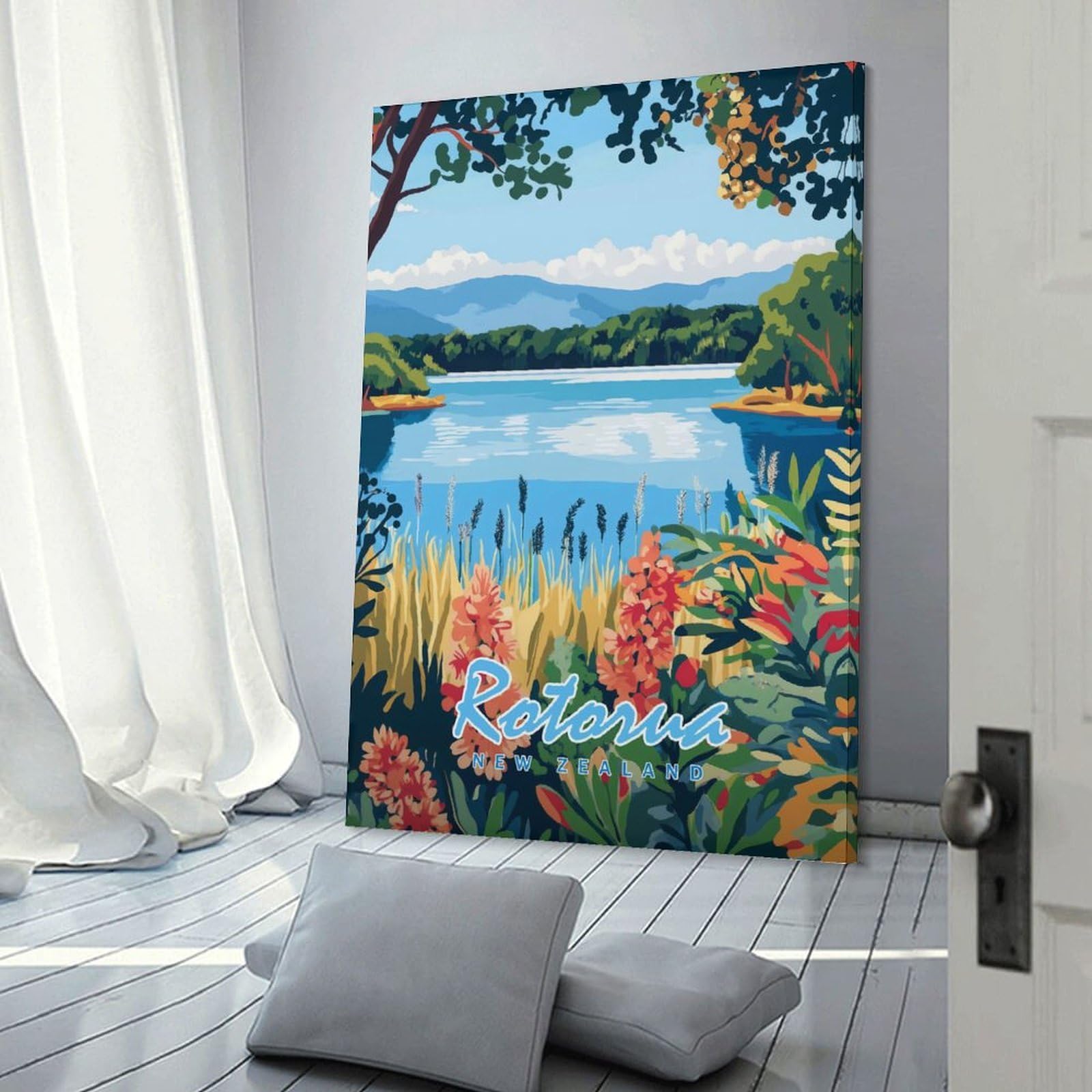 Junmoney Room Decor Wall Art Rotorua, New Zealand Landscape(2), 08x12inch(20x30cm), for Wall Displays, Bedrooms Or Room Updates, An Easy Match for Collected Prints