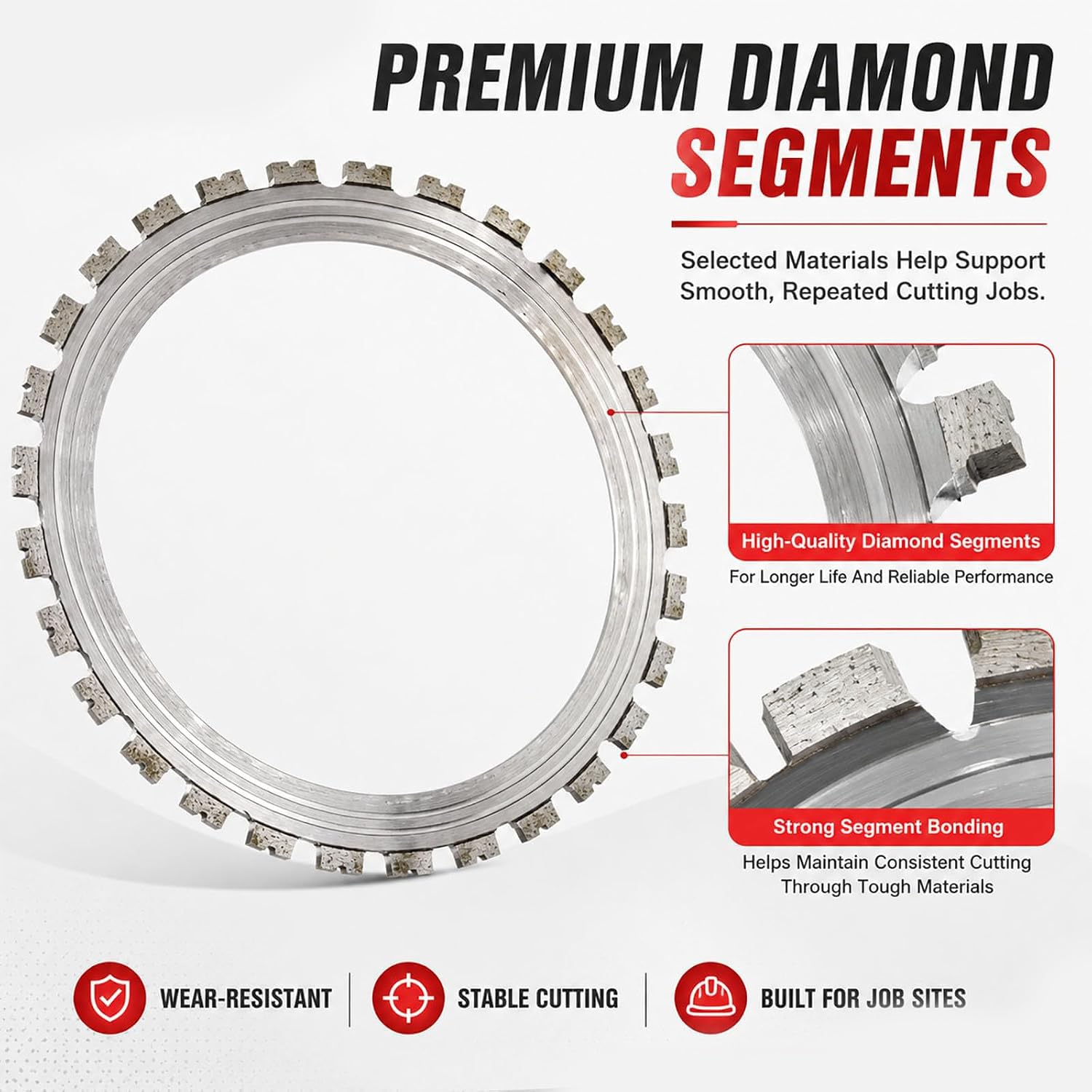 410 mm / 16 cali diamentowe brzeszczot do betonu, specjalny brzeszczot do betonu, głębokość cięcia 300 mm, ostre cięcie/czyszczenie, do kompatybilnych pił pierścieniowych, do betonu, betonu