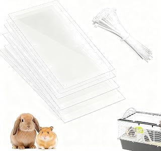 20 PCS Pet Cage Liner Protection, 11.8"x5.9" Rabbit Cage Plastic Panels, Transparent Cage Urine Guard for Rabbit, Guinea Pig, Hamster, Hedgehog, Chinchilla, Ferret, Bunny