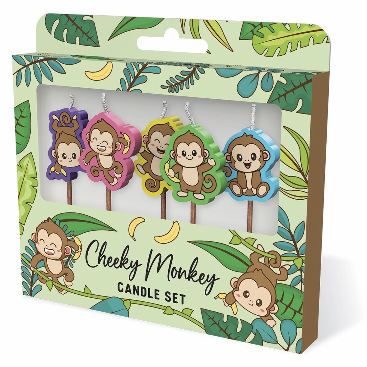 Global Journey Gifts Birthday Cake Celebration Kids Fun Animal Shaped Novelty Candle Set (Cheeky Monkey)