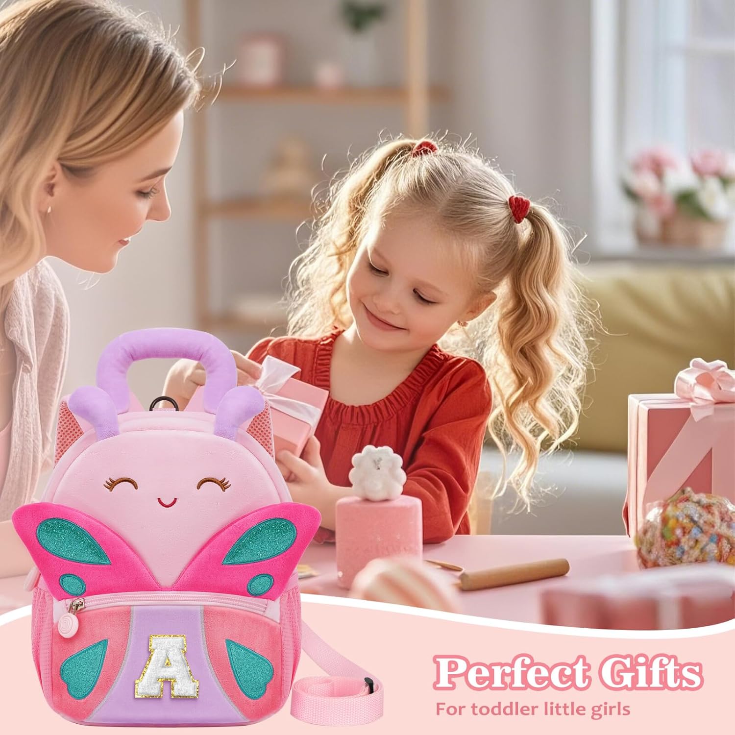 YOOLIFE Birthday Gifts for Girls Kids Personalized Kids Backpack for Little Girls, Gifts For Grandkids Girl Toddler Grandkids Gift for Daughter Pink Backpack L - Image 7