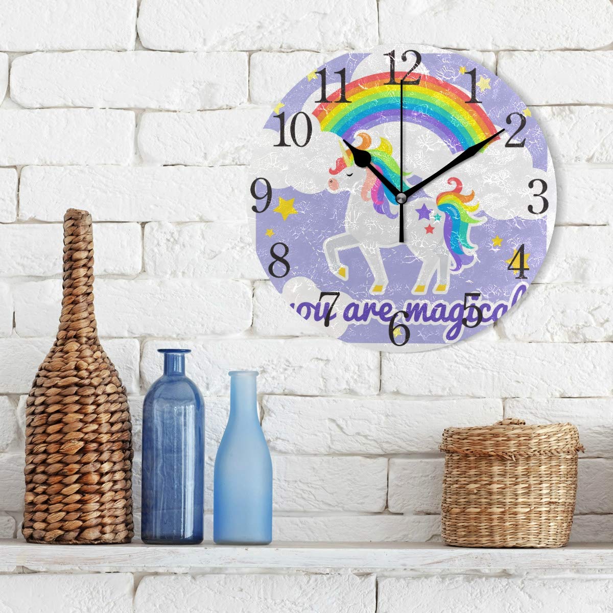 Orologio Da Parete Rotondo A Forma Di Cavallo Con Pittura A Olio - Silenzioso, Senza Ticchettio, Per Soggiorno, Camera Da Letto, Ufficio, Decorazione Casa - 24 Cm