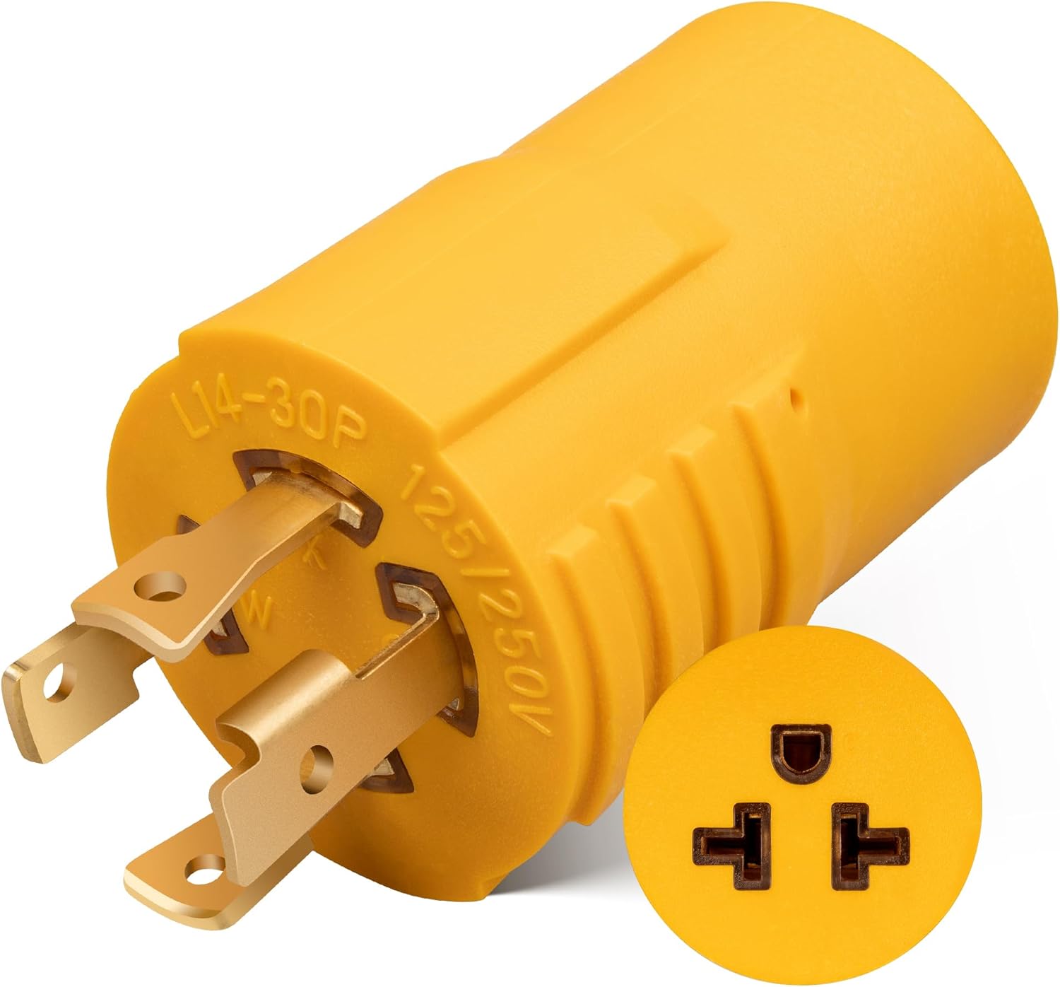 MECMO 30 Amp to 20 Amp 240V Generator Distribution Adapter NEMA L14-30P to 5-15/20R or 6-15/20R, 30A 4-Prong Locking Generator L14-30P to 5-15R 5-20R 6-15R 6-20R for EV Charging, HVAC, Industrial