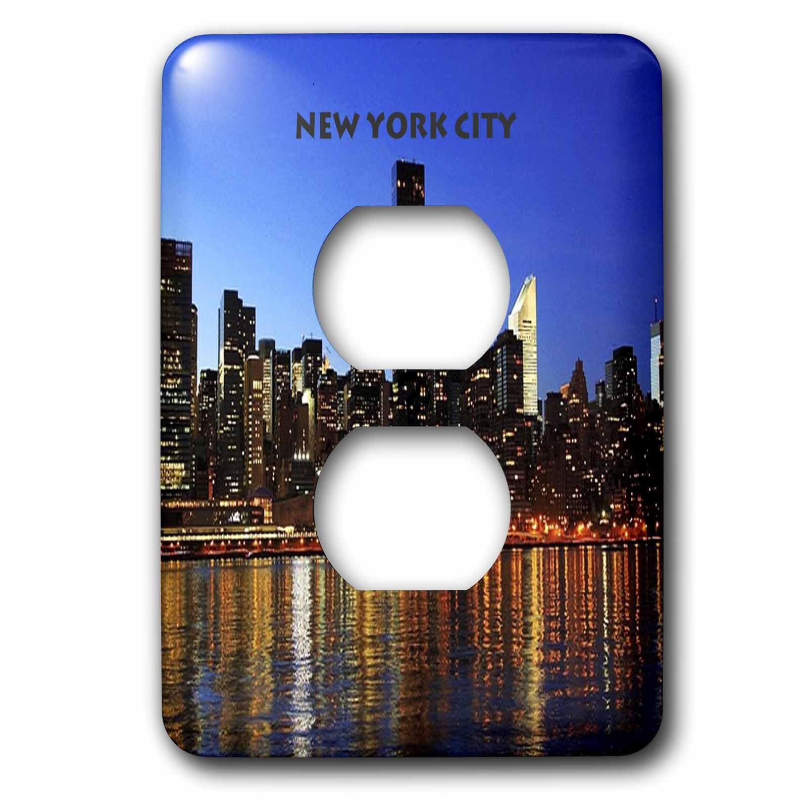 NYC Night Skyline Interrupteur 3dRose LSP_50228_6 Décoration Murale New York
