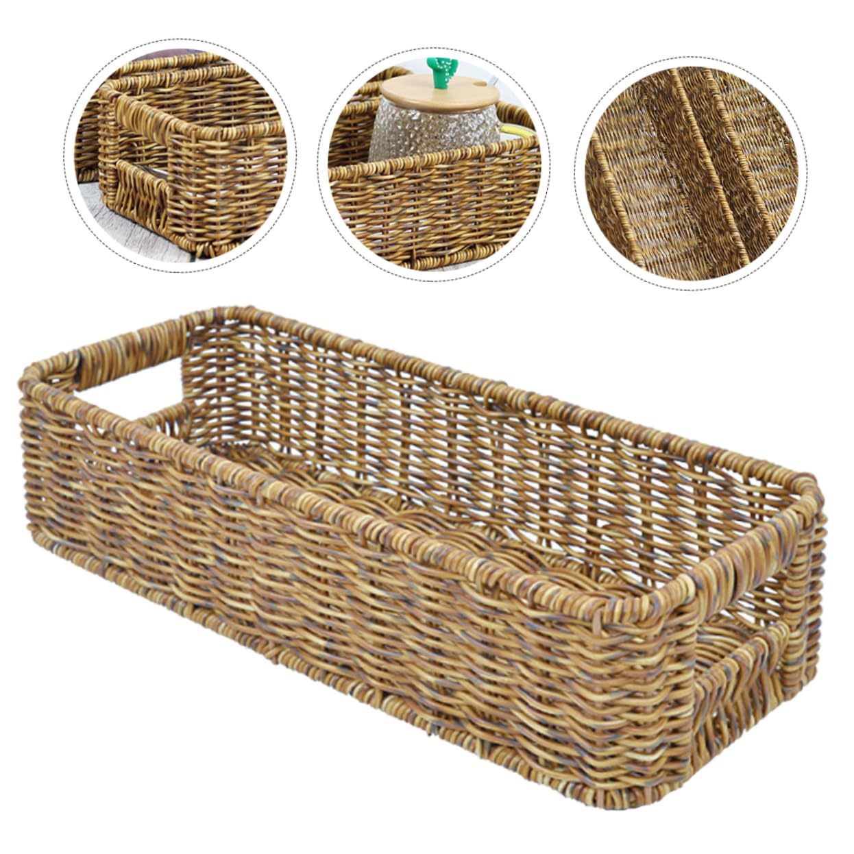 Cabilock 3 Unidades De Tarros De Condimentos Caja De Almacenamiento Escurridor De Platos Estante Para Dormitorio Cesta Contenedores Básculas Cocina Tejido Cajón Tapa