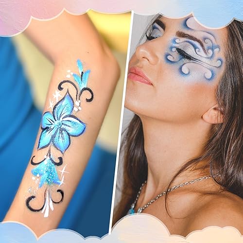 Temporary Tattoo Markers for Skin 15 Body Marker+ 94 Tattoo Stencils for Kids and Adults,Skin-Safe & Cosmetic Quality,Birthday Gift Ideas Teens 12 13 14 15 16 17 18