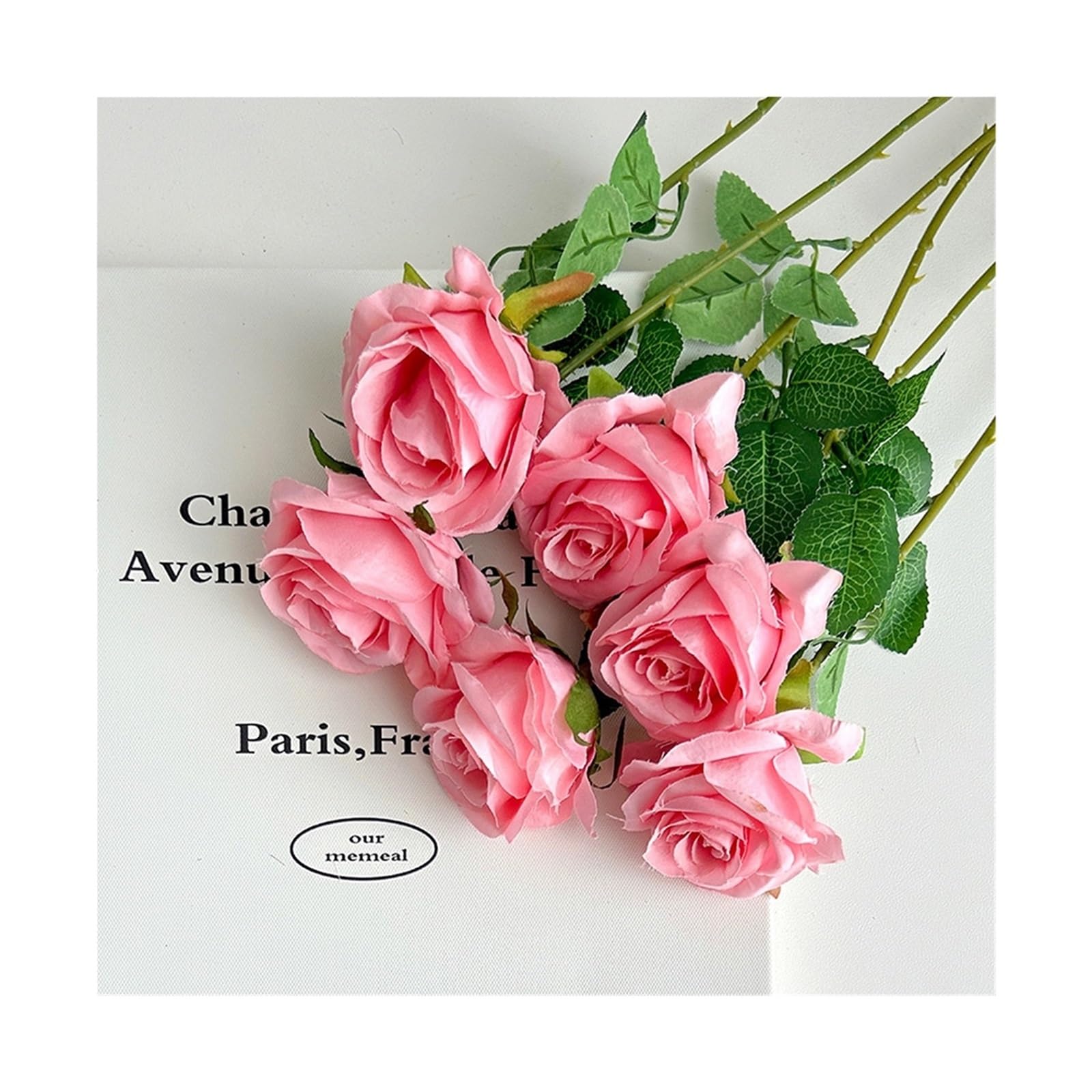 UBOHUZ 15PCS Rose Pink Artificial Roses Fake Flowers With Stems For DIY Wedding Bouquets Bridal Centerpieces Arrangements Tables Decorations for Wedding Bridal Bouquet(Color 5)