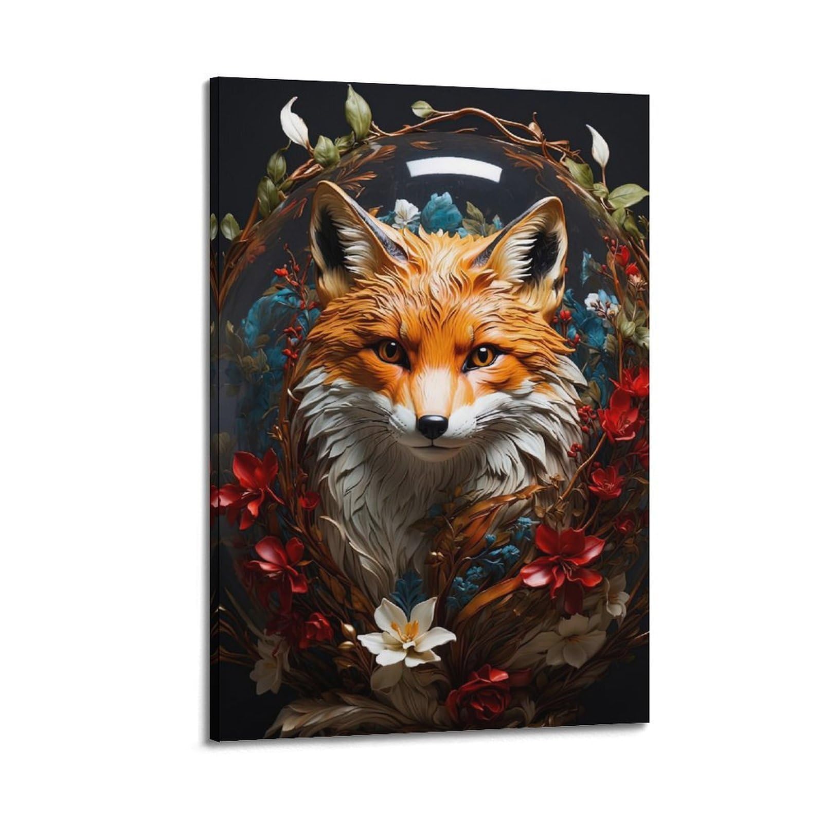 WPHSFX Animal Poster Fox Bloom Serenity Poster Decorative Painting Canvas Wall Posters And Art Picture Print Modern Family Bedroom Decor Posters 24x36inch(60x90cm)
