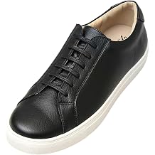 Gravela GLBT-178 Men's Leather Sneakers, Simple, Black, White, Leather Insole