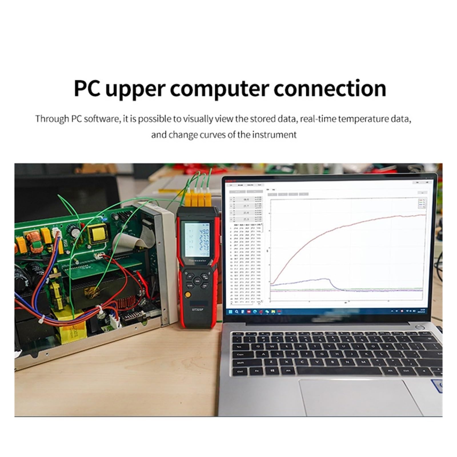 4-Kanal-Digitalthermometer, UT325F Thermoelement-Temperaturmessgerät vom Typ J/T/E/R/S/N/K, hochpräzises Bluetooth,Präzisionsinstrument