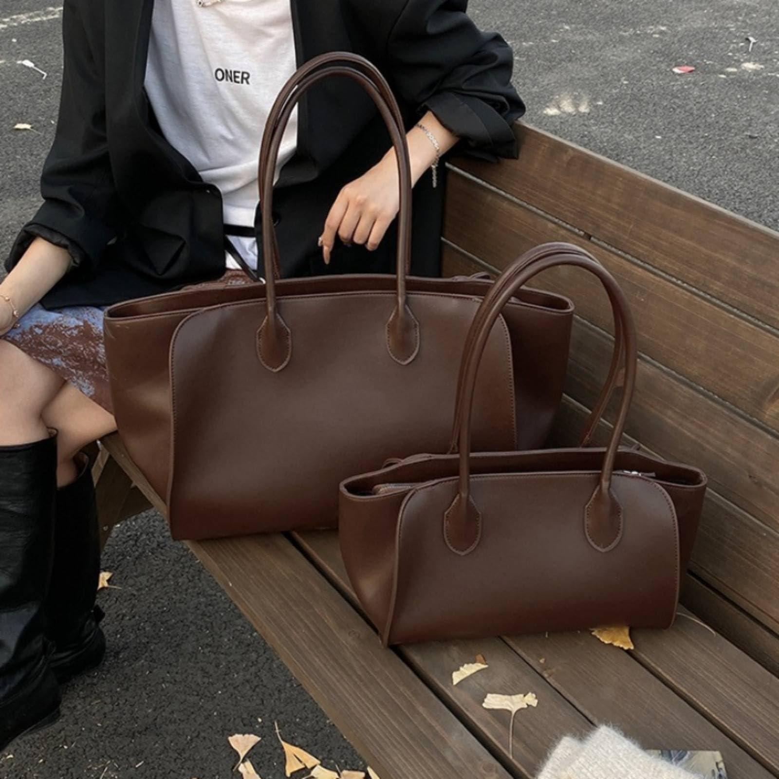 Borse da Donna Grande Borsa per Le Donne Pu Spalla con Chiusura Cerniera